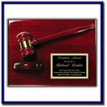 Rosewood Piano Finish Gavel Plaque w/ Sound Block (9"x12")